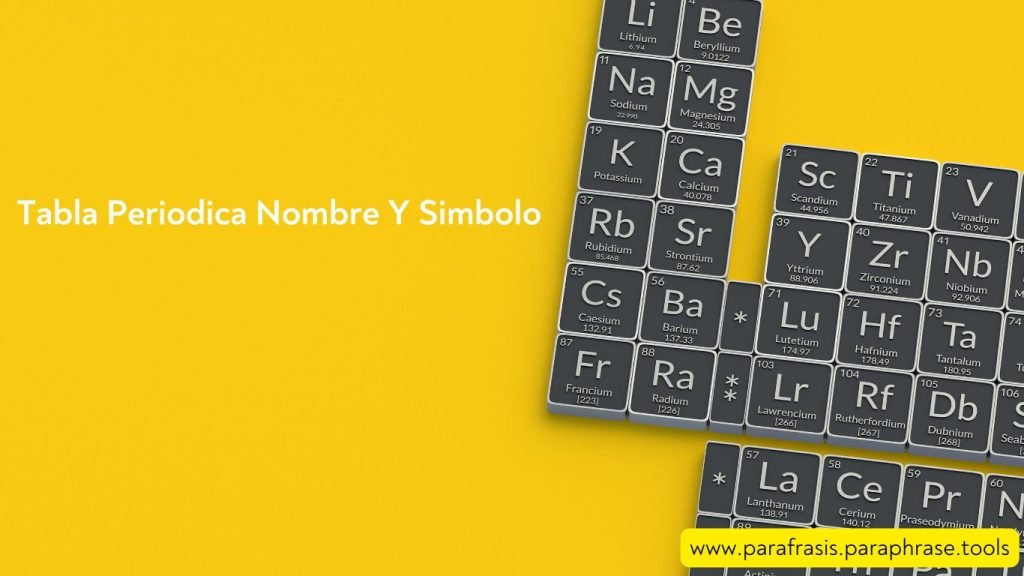Tabla Periodica Nombre Y Simbolo 1 Tabla Periodica Nombre Y Simbolo
