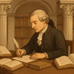 Autores y obras del Neoclasicismo representados en una biblioteca clásica del siglo XVIII