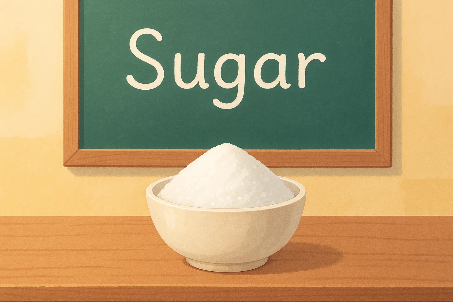 Azúcar en inglés escrita como sugar en un contexto educativo