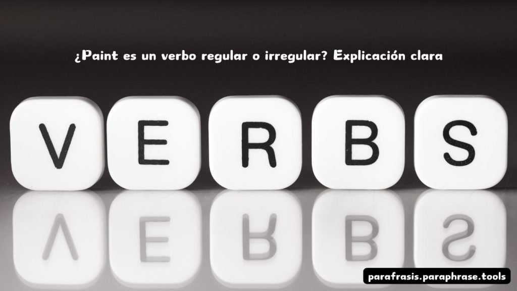 ¿Paint es un verbo regular o irregular Explicación clara