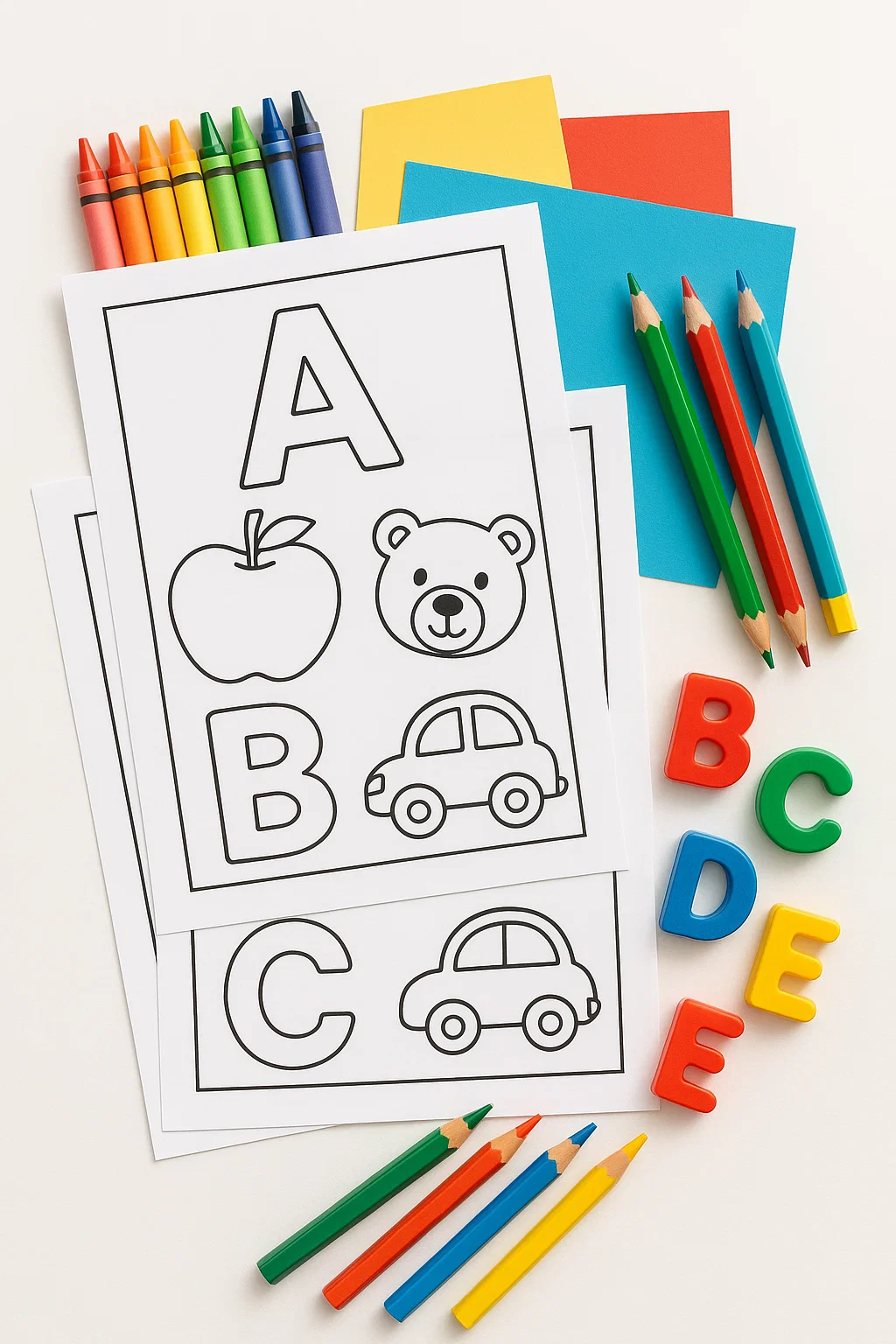 Abecedario para Colorear: Mayúsculas y Minúsculas 5 Materiales educativos para aprender el abecedario en preescolar