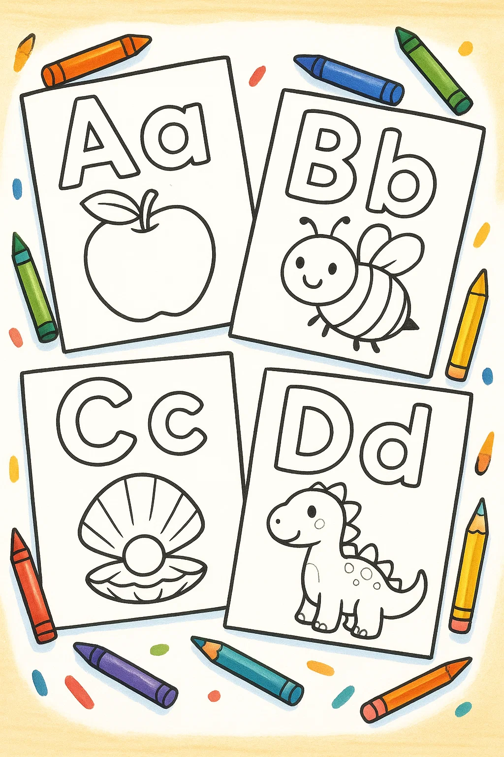 Abecedario para Colorear: Mayúsculas y Minúsculas 2 Actividad educativa para colorear letras mayúsculas y minúsculas del abecedario