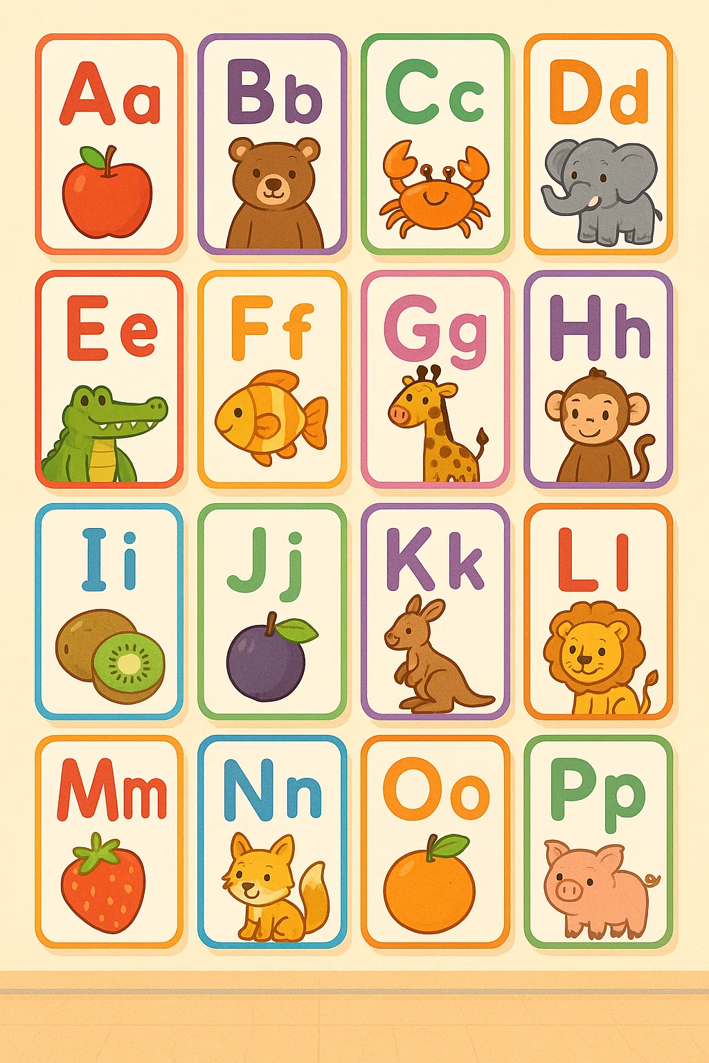 Abecedario para Colorear: Mayúsculas y Minúsculas 3 Juego para asociar letras mayúsculas y minúsculas con imágenes