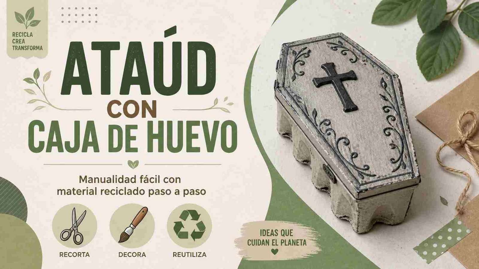 Cómo hacer un ataúd con una caja de huevo paso a paso manualidad reciclaje
