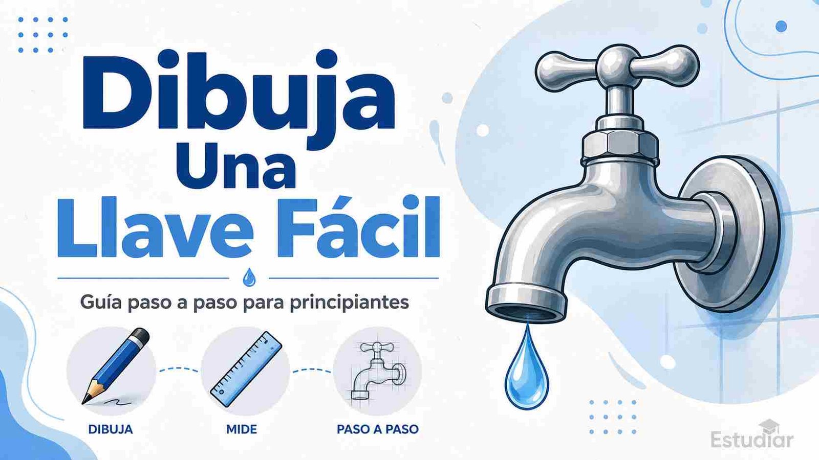 Cómo dibujar una llave de agua paso a paso fácil