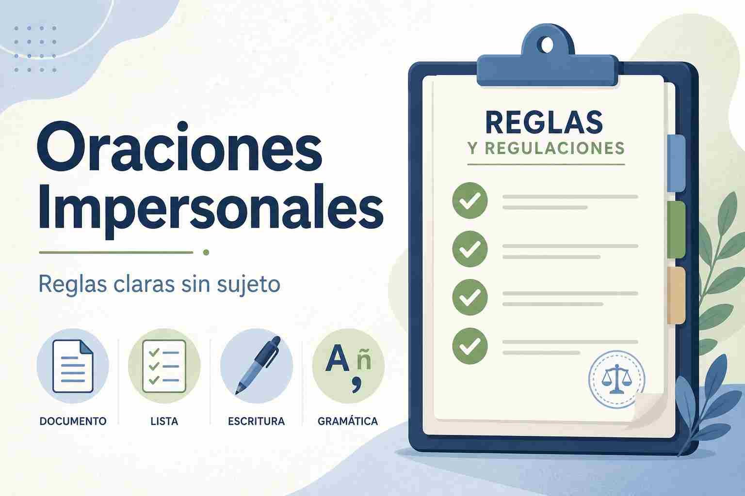 Oraciones impersonales en reglamentos explicadas fácil